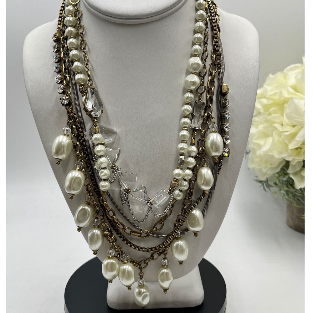 Silpada KR MultiStrand KRN0010 practical pearls Rhinestone Convertible necklace